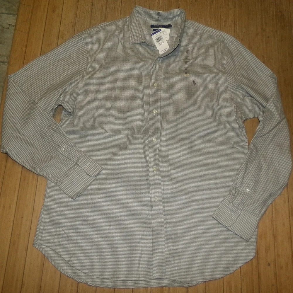 Polo Ralph Lauren Mens Slim Fit XXL Houndstooth Button Down Flannel Shirt NWT